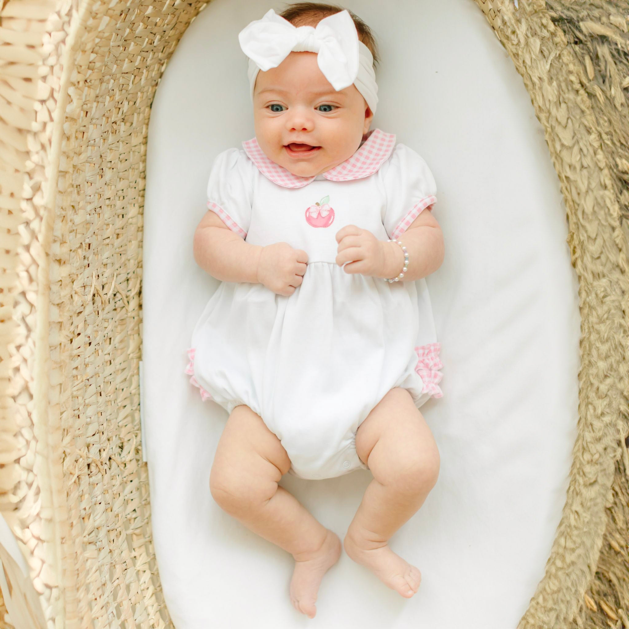 Apple of my Eye Collared Ruffle Short Sleeve Bubble - Magnolia BabyBubble