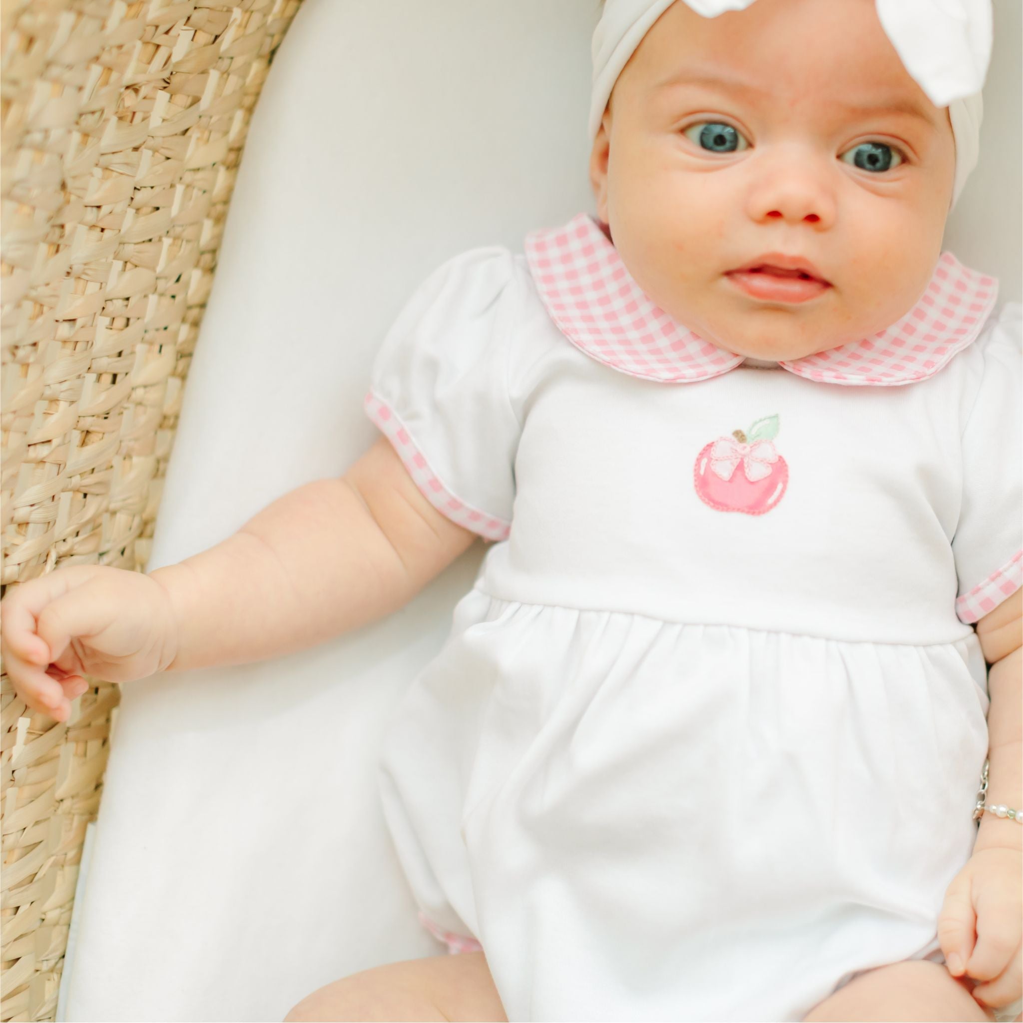 Apple of my Eye Collared Ruffle Short Sleeve Bubble - Magnolia BabyBubble