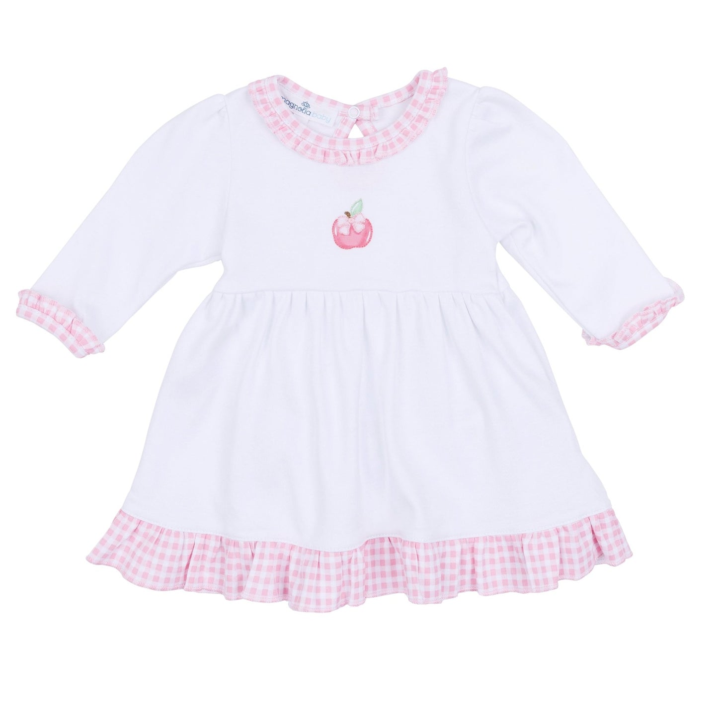 Apple of my Eye Embroidered Long Sleeve Dress - Magnolia BabyDress
