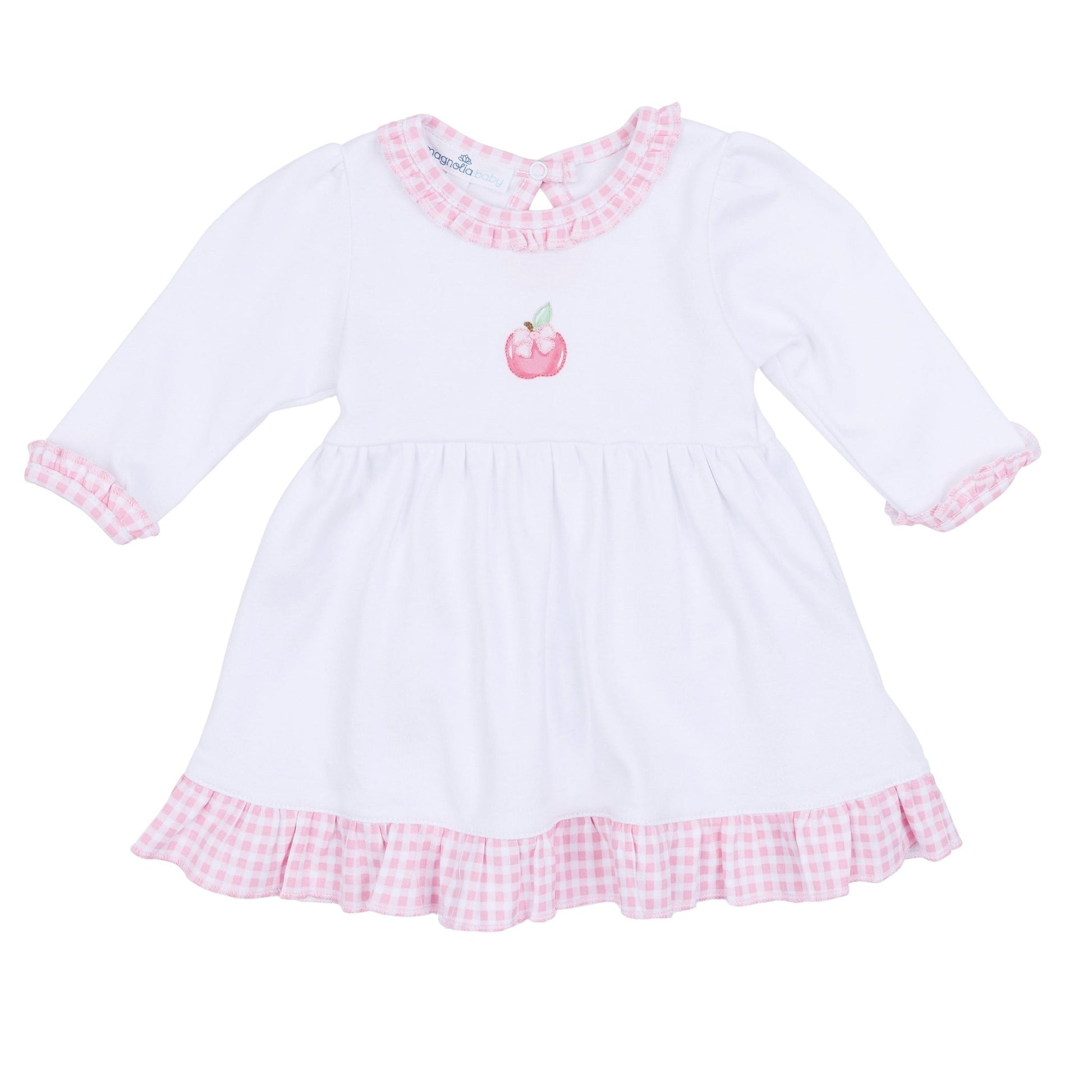 Apple of my Eye Embroidered Long Sleeve Dress - Magnolia BabyDress
