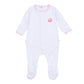 Apple of my Eye Embroidered Ruffle Footie - Magnolia BabyFootie