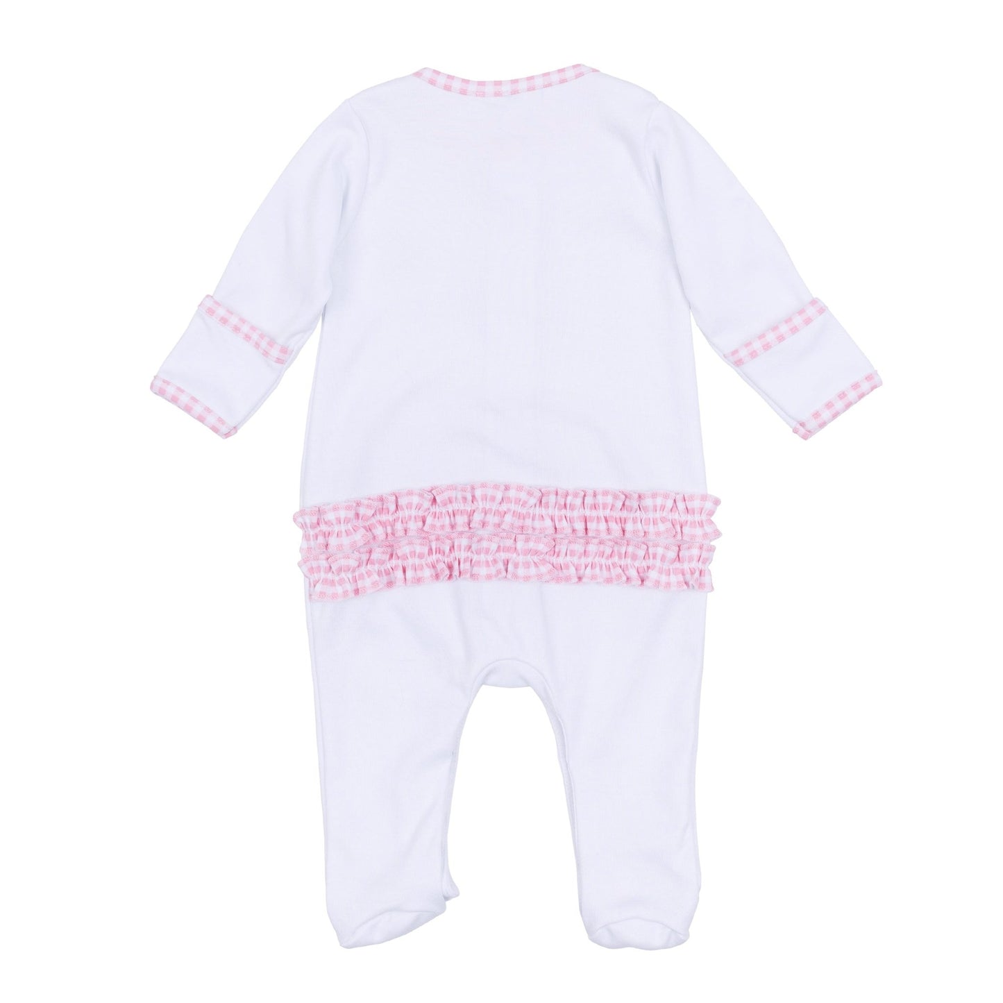 Apple of my Eye Embroidered Ruffle Footie - Magnolia BabyFootie