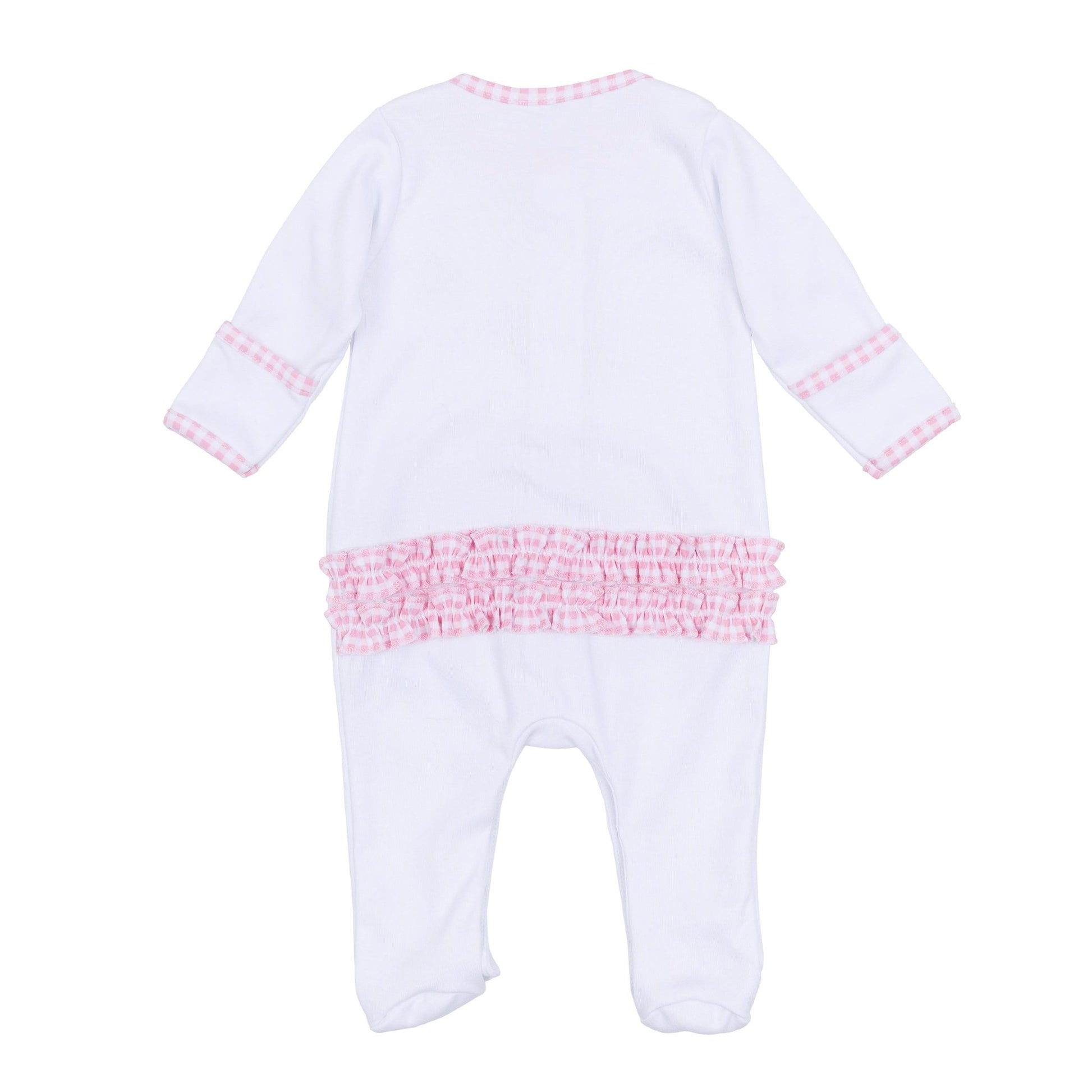 Apple of my Eye Embroidered Ruffle Footie - Magnolia BabyFootie