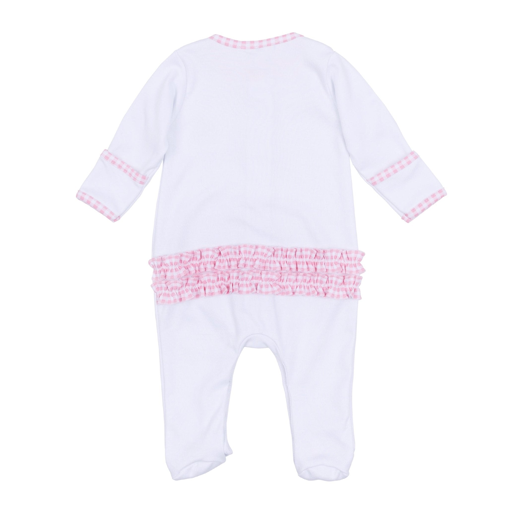 Apple of my Eye Embroidered Ruffle Footie - Magnolia BabyFootie