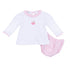 Apple of my Eye Embroidered Ruffle Long Sleeve Diaper Cover Set - Magnolia BabyDiaper Cover