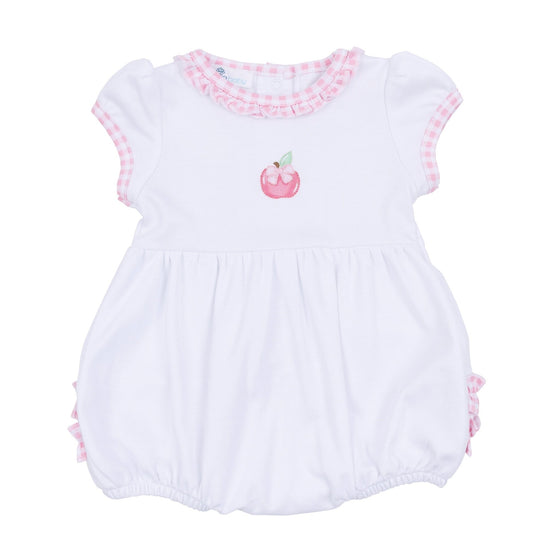 Apple of my Eye Embroidered Ruffle Short Sleeve Bubble - Magnolia BabyBubble