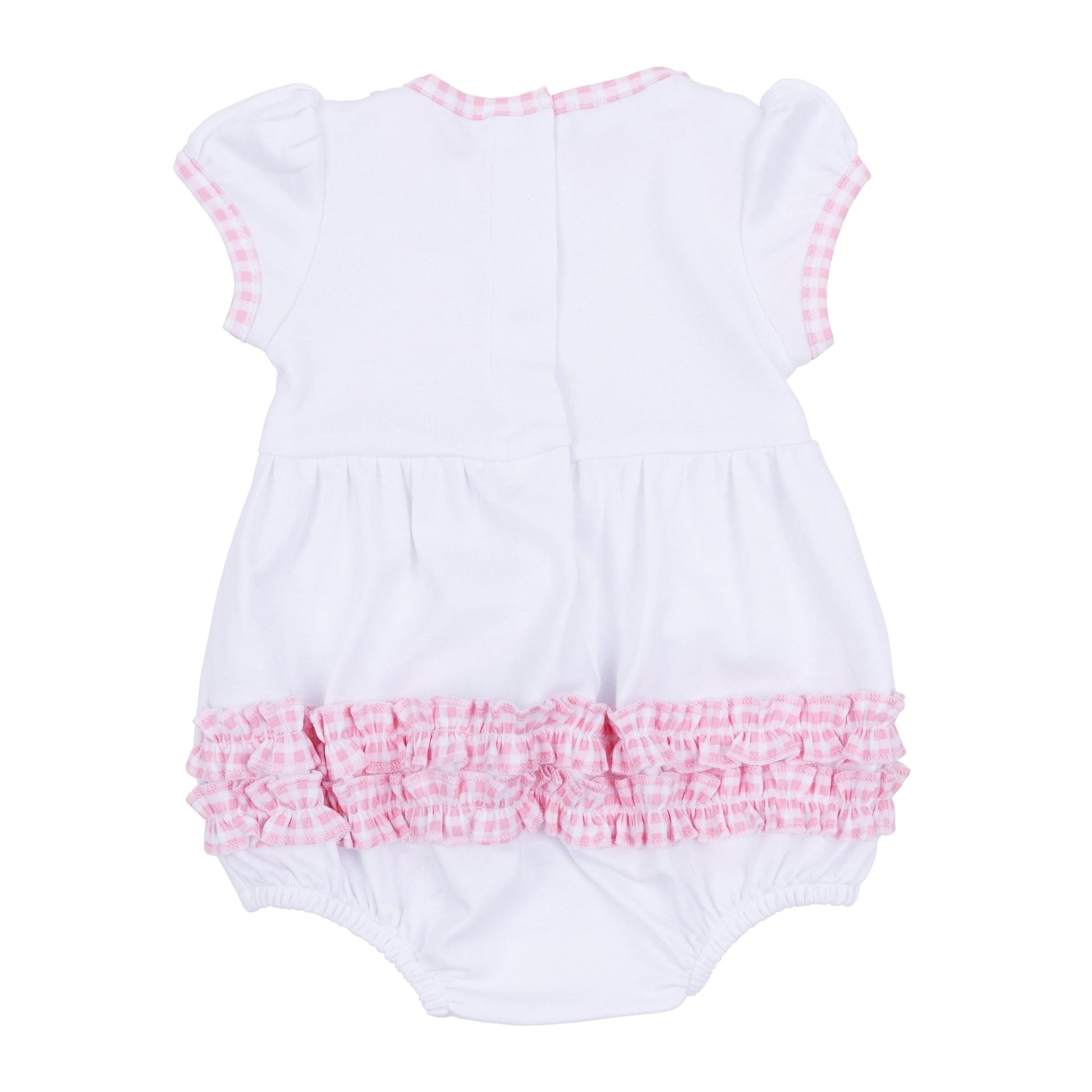 Apple of my Eye Embroidered Ruffle Short Sleeve Bubble - Magnolia BabyBubble