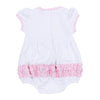 Apple of my Eye Embroidered Ruffle Short Sleeve Bubble - Magnolia BabyBubble