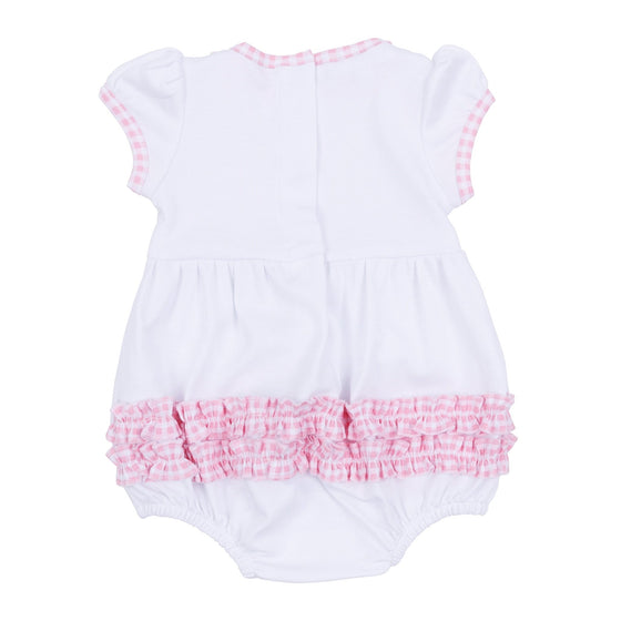 Apple of my Eye Embroidered Ruffle Short Sleeve Bubble - Magnolia BabyBubble