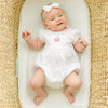Apple of my Eye Embroidered Ruffle Short Sleeve Bubble - Magnolia BabyBubble