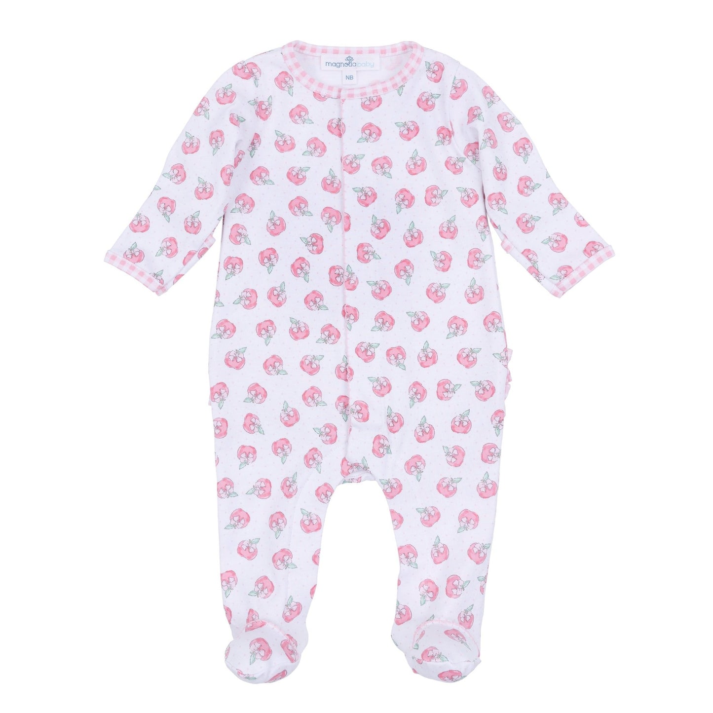 Apple of My Eye Print Ruffle Footie - Magnolia BabyFootie