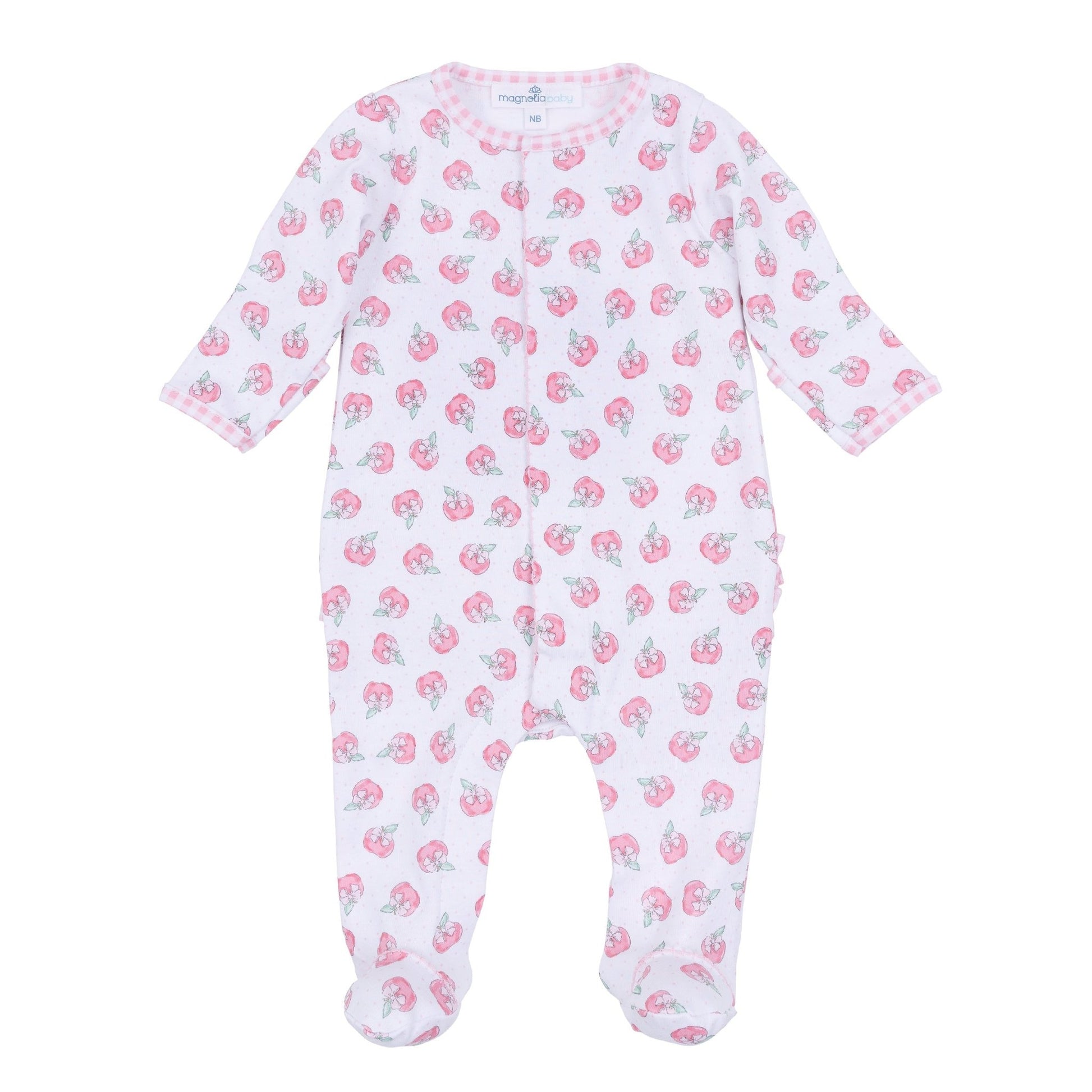 Apple of My Eye Print Ruffle Footie - Magnolia BabyFootie