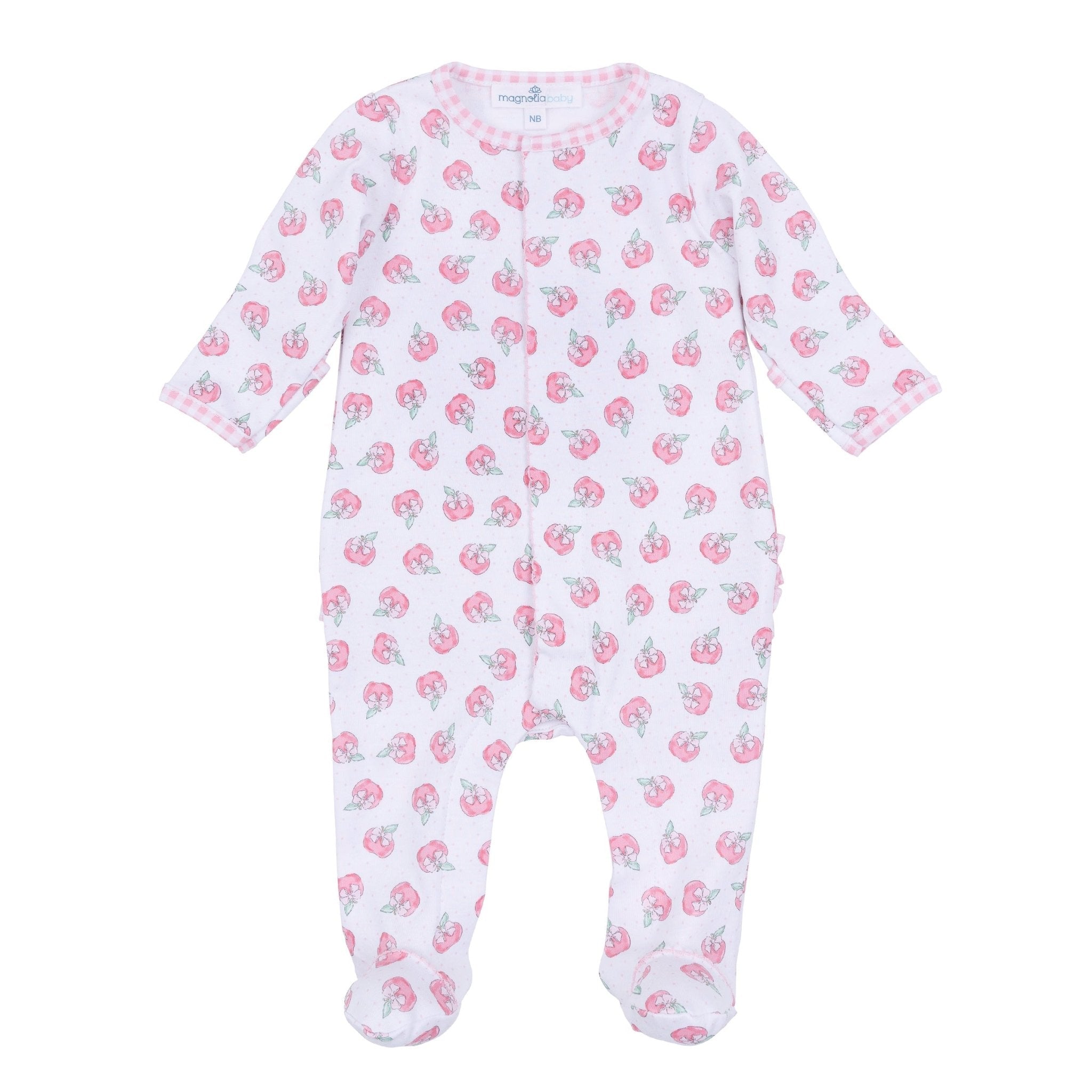 Apple of My Eye Print Ruffle Footie - Magnolia BabyFootie
