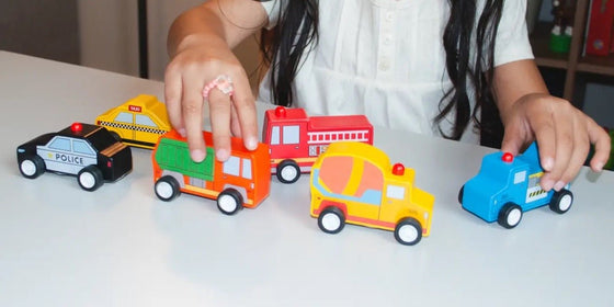 Around the Town Pull Back Cars - Magnolia BabyWooden Toy