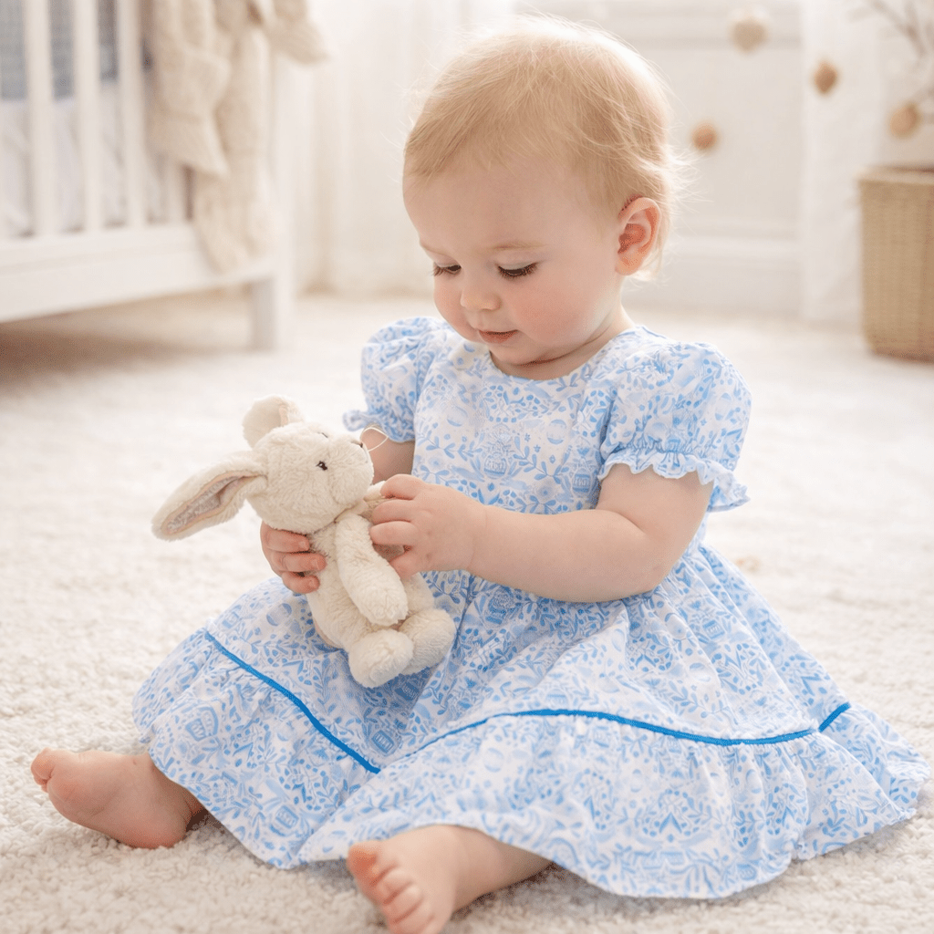 Aura Blue Bunnies Dress - Magnolia BabyDress