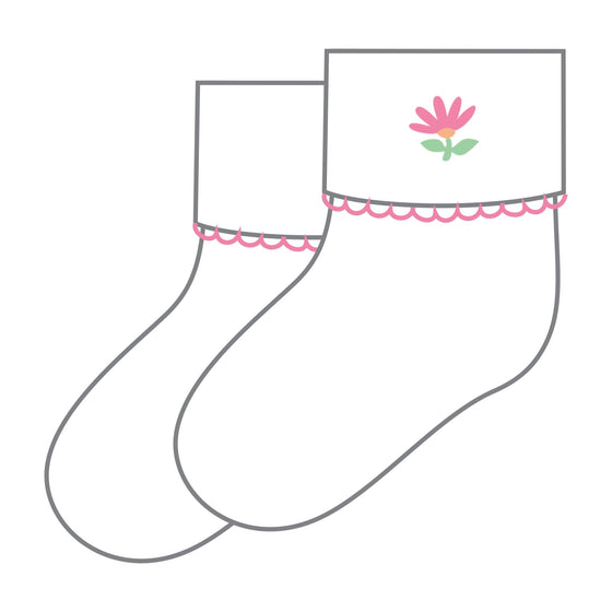 Autumn's Classics Pink Embroidered Socks - Magnolia BabySocks