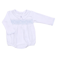  Ava and Archie Smocked Long Sleeve Bubble - Blue - Magnolia BabyBubble