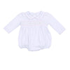 Ava and Archie Smocked Long Sleeve Bubble - Pink - Magnolia BabyBubble