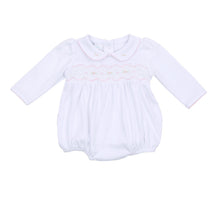  Ava and Archie Smocked Long Sleeve Bubble - Pink - Magnolia BabyBubble