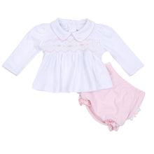  Ava and Archie Smocked Long Sleeve Diaper Cover Set - Pink - Magnolia BabyDiaper Cover