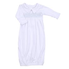  Ava and Archie Smocked Pleated Gown - Blue - Magnolia BabyGown