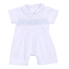  Ava and Archie Smocked Short Playsuit - Blue - Magnolia BabyShort Playsuit
