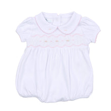  Ava and Archie Smocked Short Sleeve Bubble - Pink - Magnolia BabyBubble