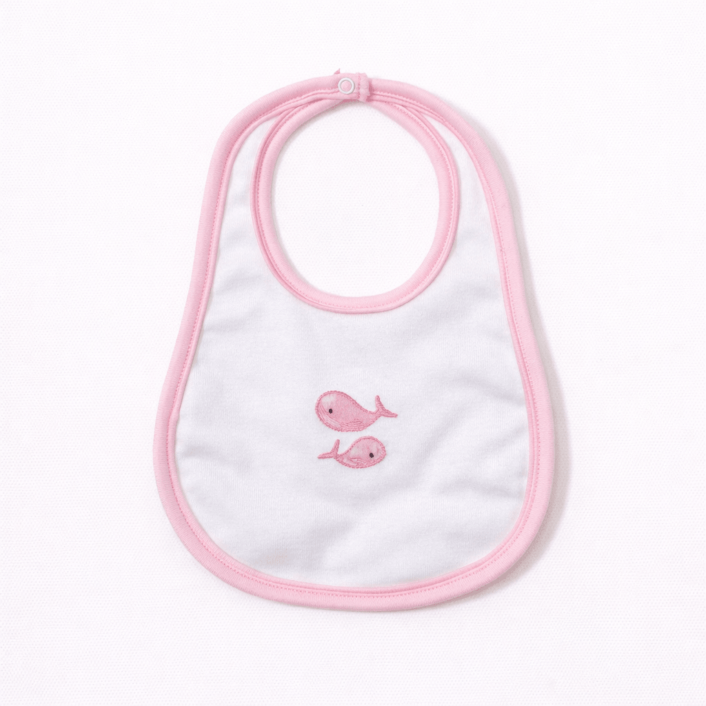 Azure Whales Bib - Pink - Magnolia BabyBib