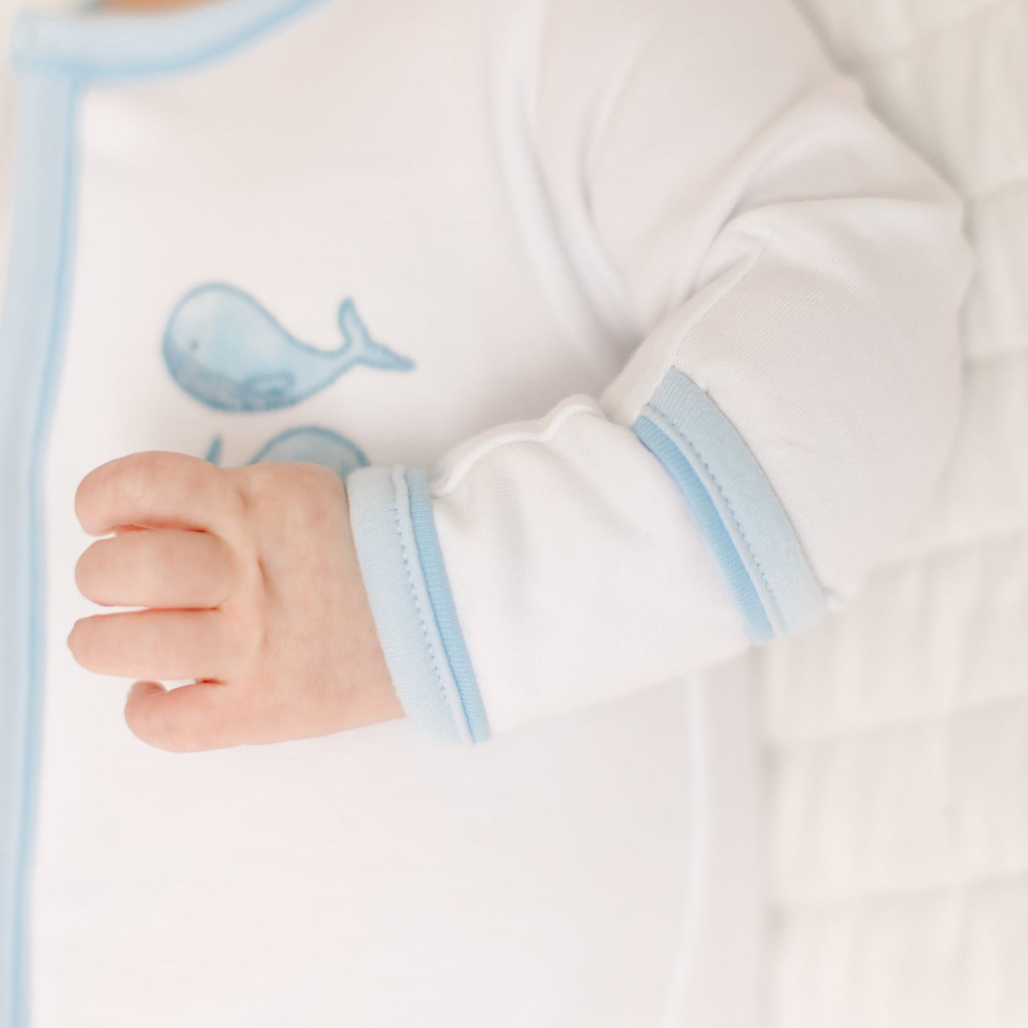 Azure Whales Footie - Light Blue - Magnolia BabyFootie