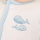 Azure Whales Footie - Light Blue - Magnolia BabyFootie