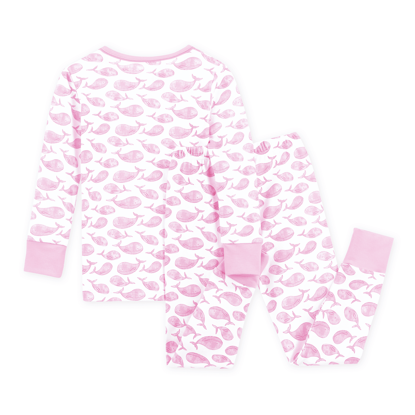Azure Whales Long Pajamas - Pink - Magnolia BabyLong Pajamas