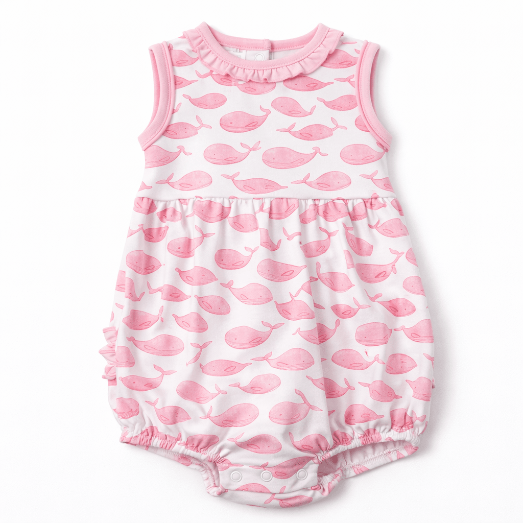Azure Whales Print Bubble - Pink - Magnolia BabyBubble