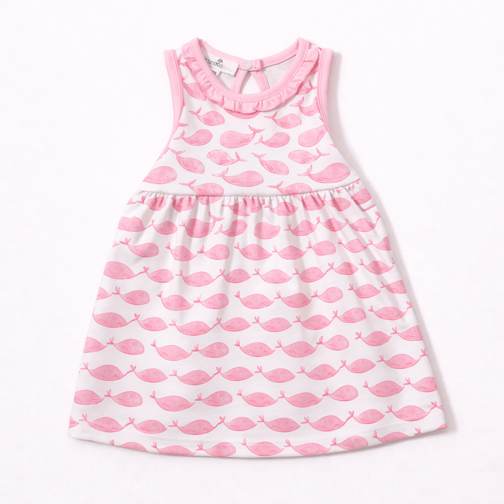 Azure Whales Print Dress - Pink - Magnolia BabyDress