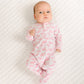 Azure Whales Print Zip Footie - Pink - Magnolia BabyFootie