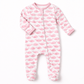 Azure Whales Print Zip Footie - Pink - Magnolia BabyFootie