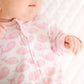 Azure Whales Print Zip Footie - Pink - Magnolia BabyFootie