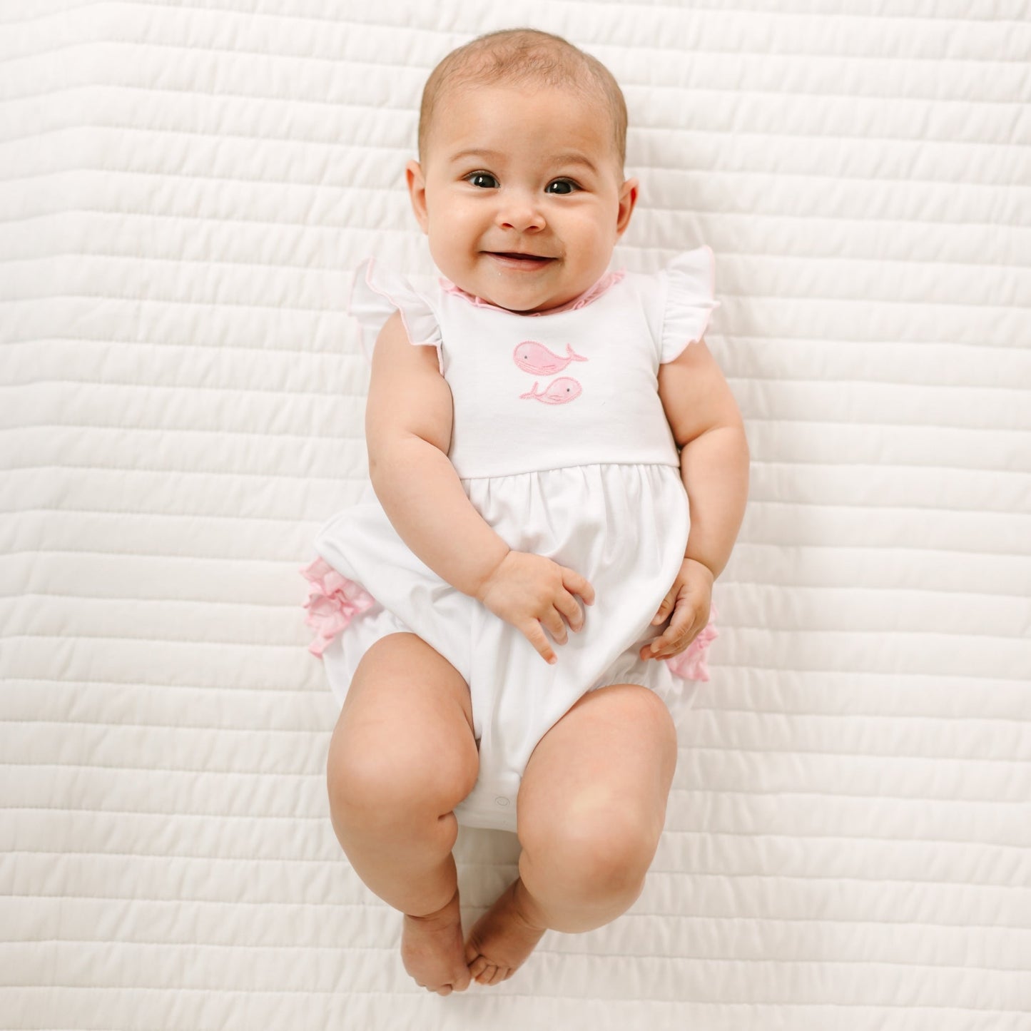 Azure Whales Ruffle Bubble - Pink - Magnolia BabyBubble