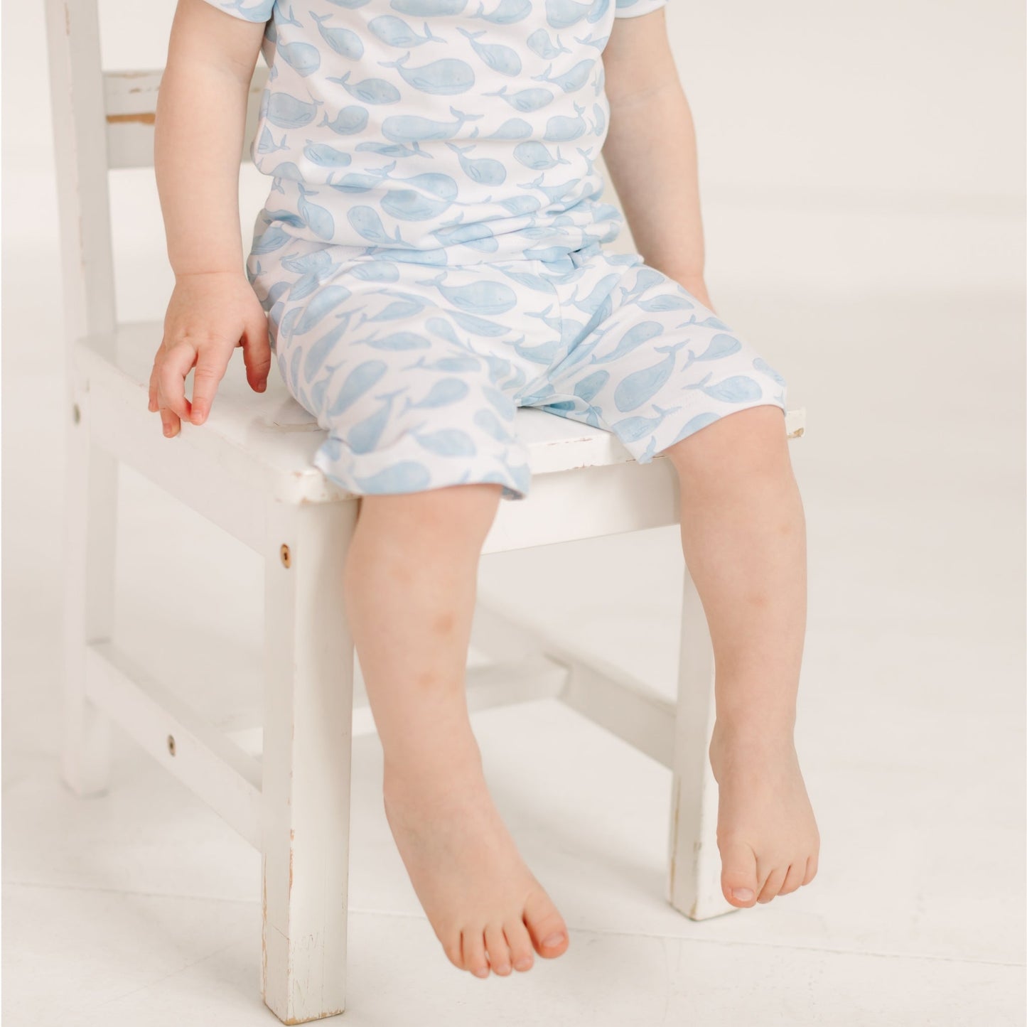 Azure Whales Short Pajamas - Light Blue - Magnolia BabyShort Pajamas