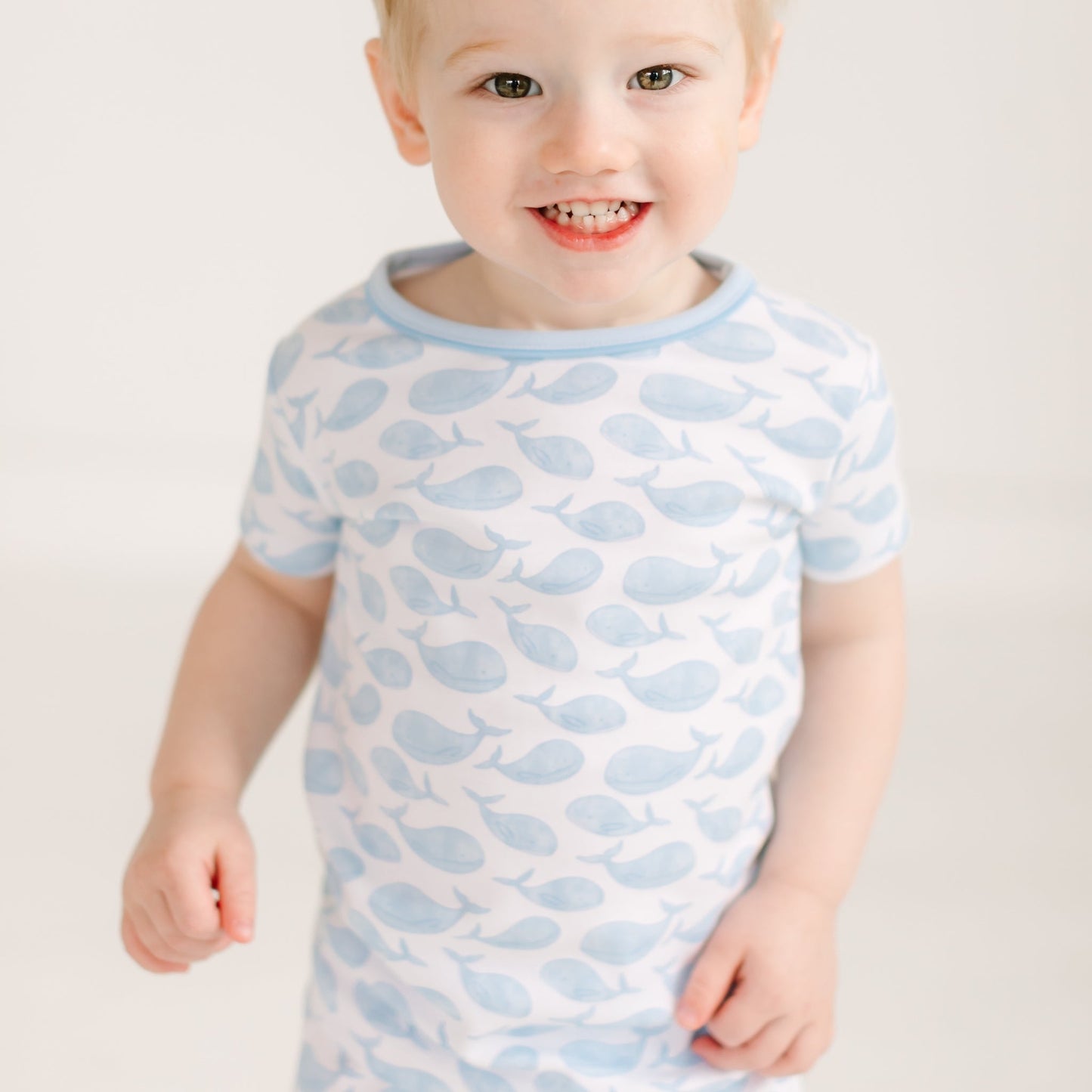 Azure Whales Short Pajamas - Light Blue - Magnolia BabyShort Pajamas
