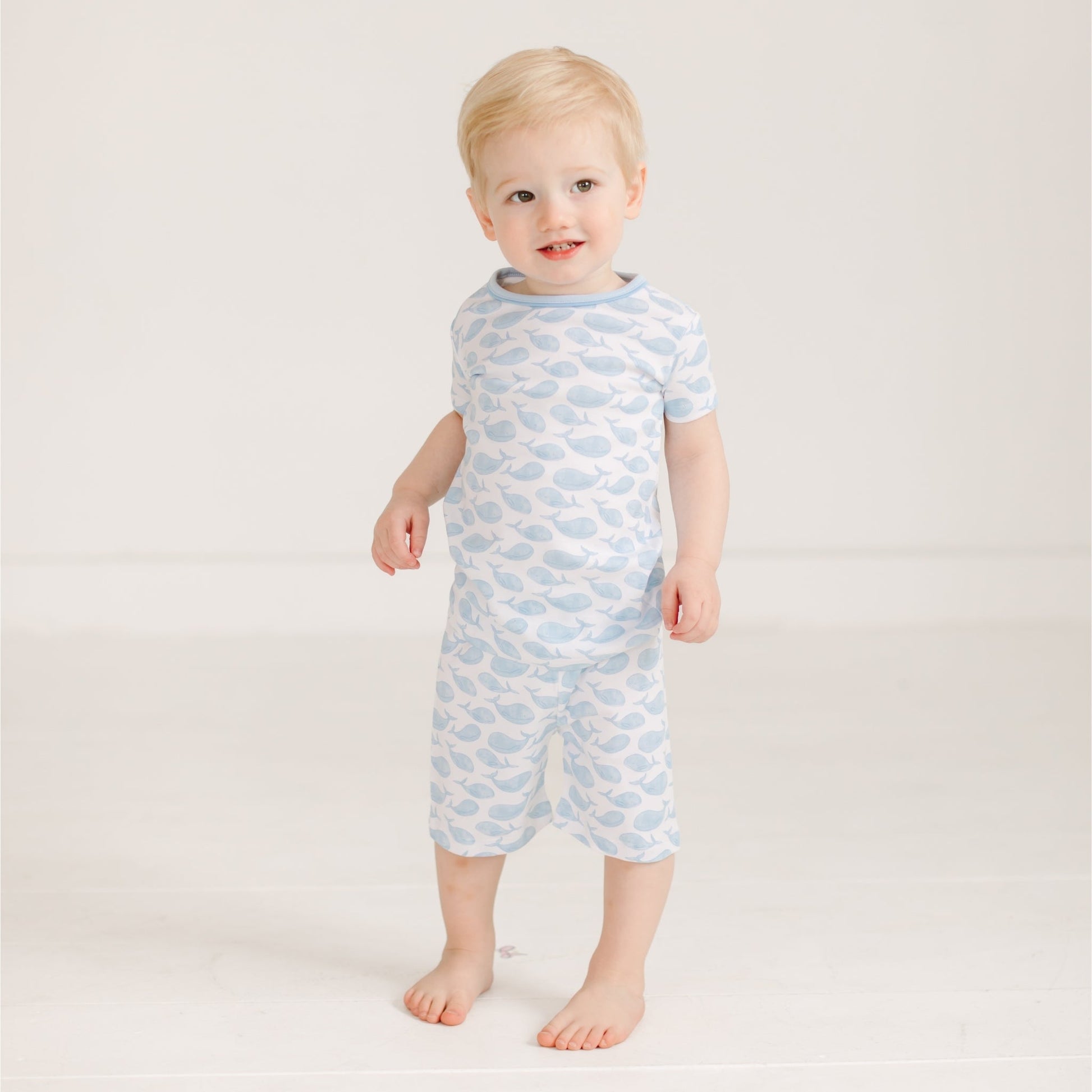 Azure Whales Short Pajamas - Light Blue - Magnolia BabyShort Pajamas