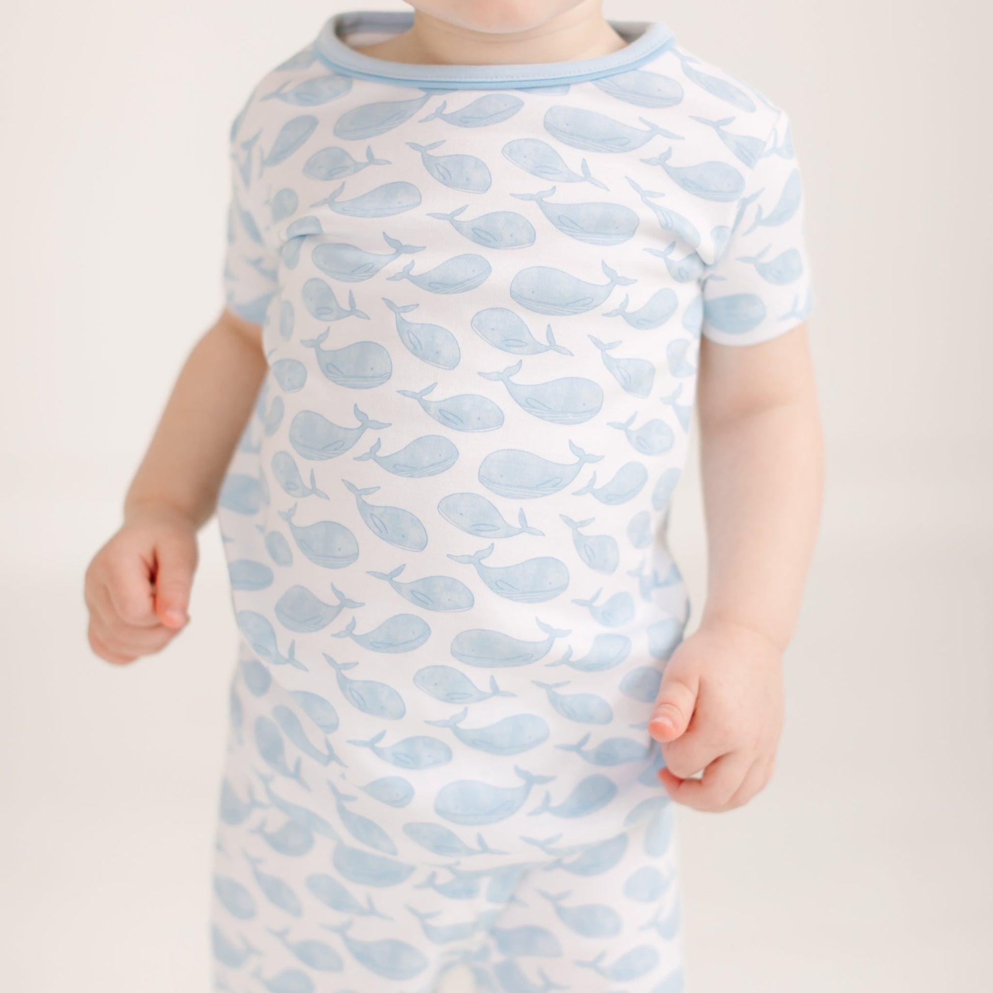 Azure Whales Short Pajamas - Light Blue - Magnolia BabyShort Pajamas