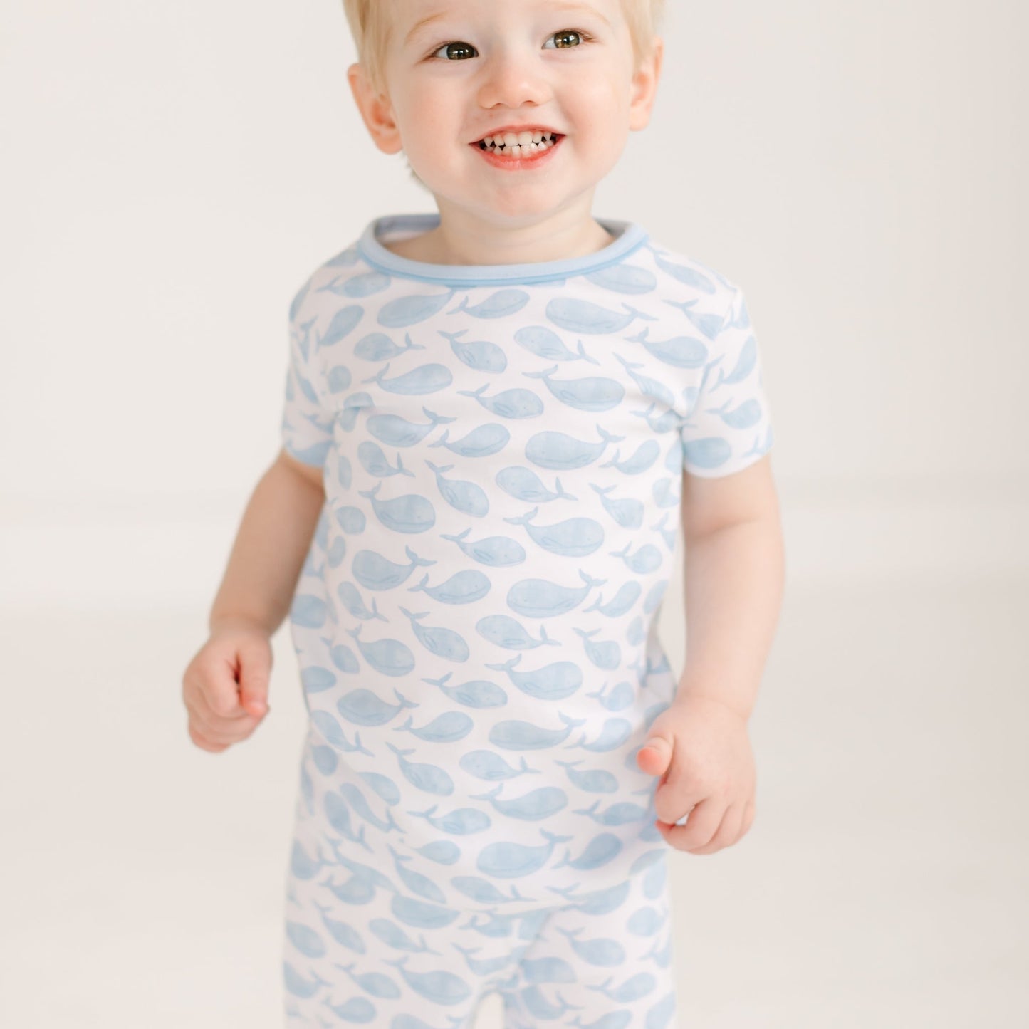 Azure Whales Short Pajamas - Light Blue - Magnolia BabyShort Pajamas