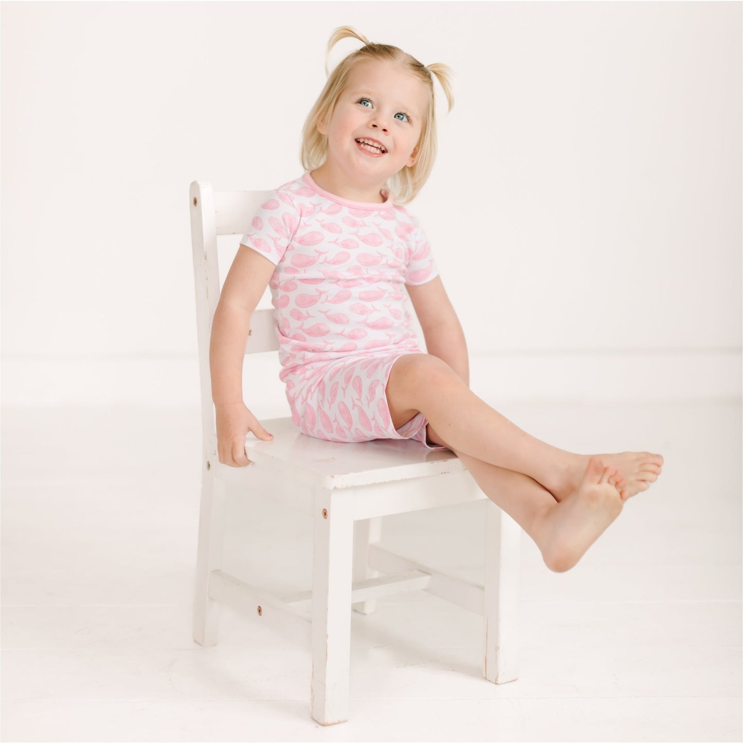Azure Whales Short Pajamas - Pink - Magnolia BabyShort Pajamas