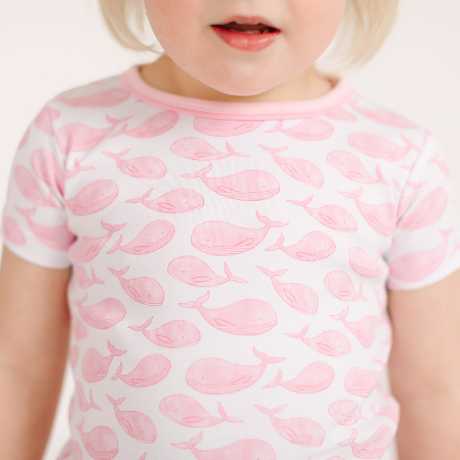 Azure Whales Short Pajamas - Pink - Magnolia BabyShort Pajamas