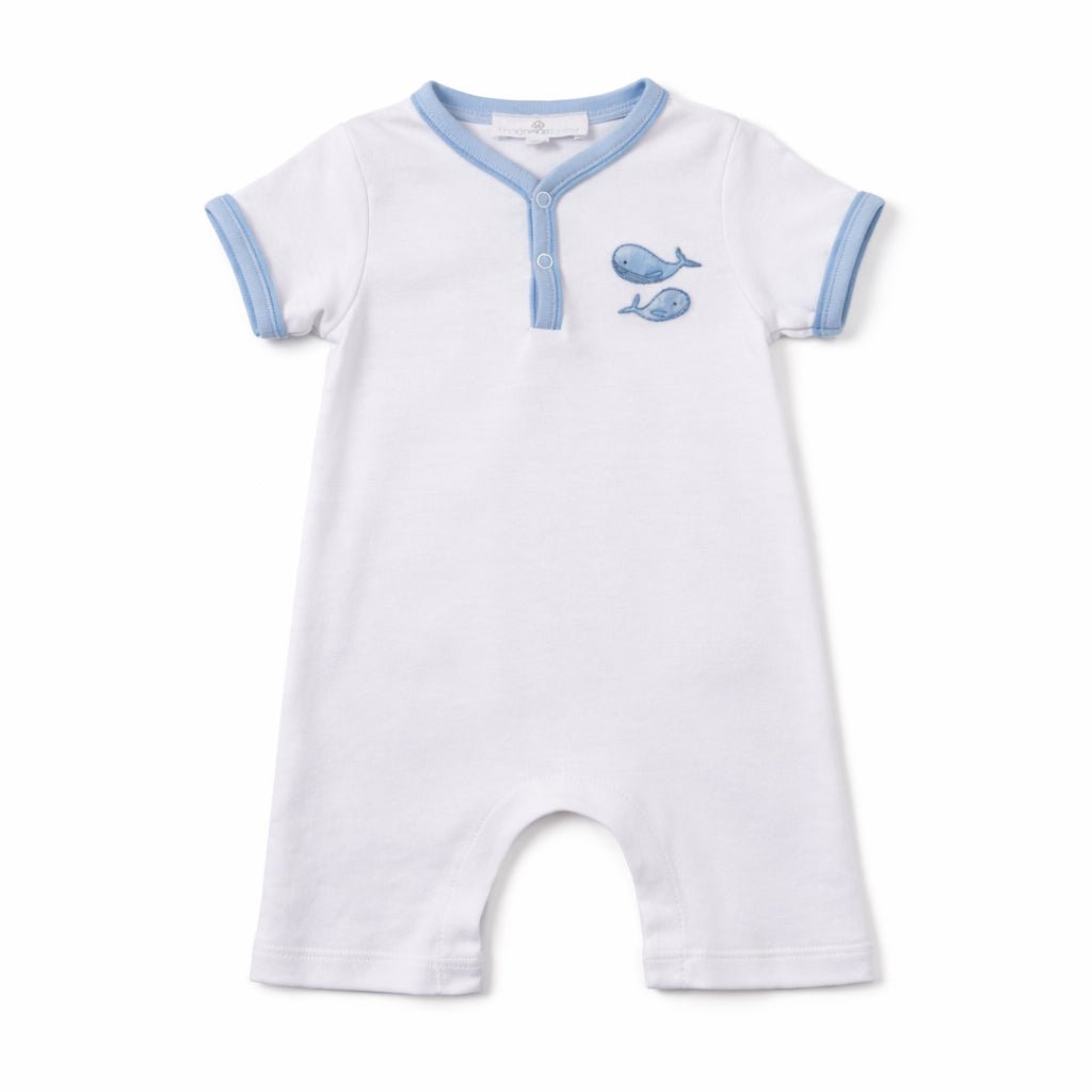Azure Whales Short Playsuit - Light Blue - Magnolia BabyShort Playsuit