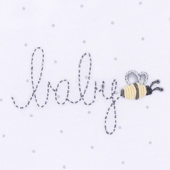 Baby Bee Embroidered Footie - Magnolia BabyFootie