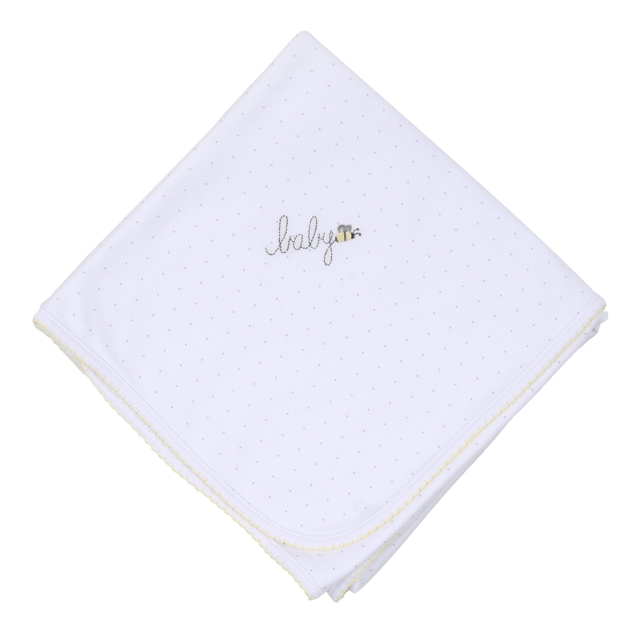 Baby Bee Embroidered Receiving Blanket - Magnolia BabyReceiving Blanket