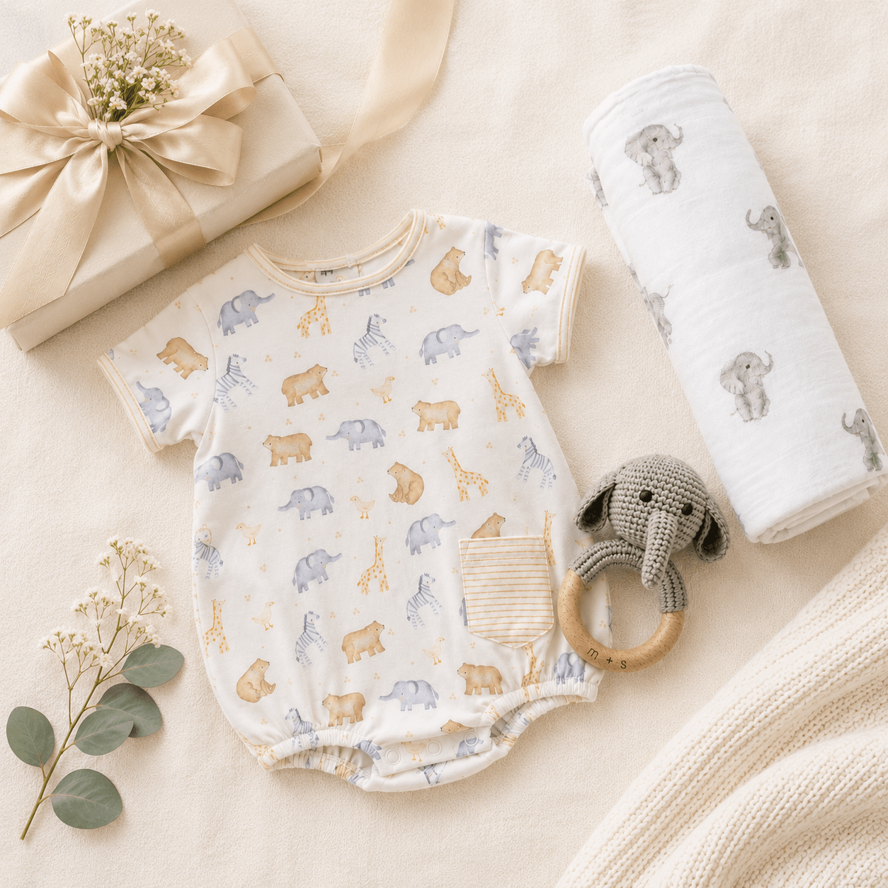 Baby Bodysuit Gift Set - Safari - Magnolia BabyBodysuit Gift Set