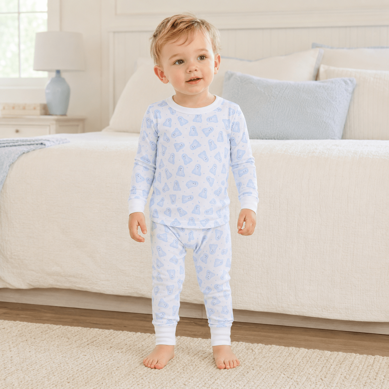 Magnolia Baby_Baby Boo Long Pajamas - Light Blue_1