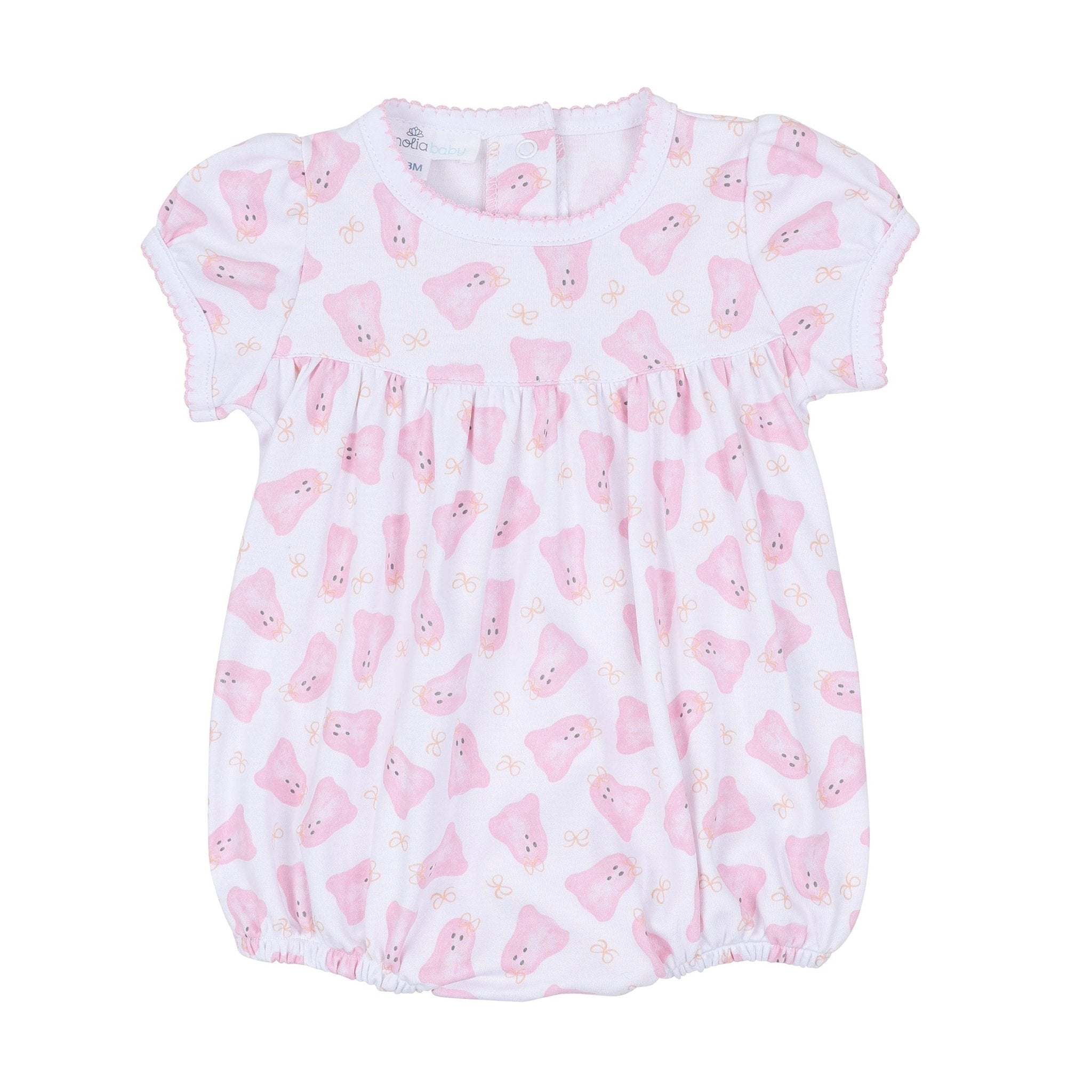 Magnolia Baby_Baby Boo Print Ruffle Short Sleeve Bubble - Pink_2